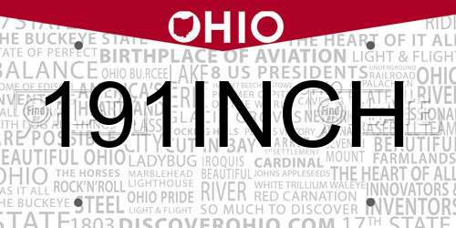 191INCH Ohio License Plate