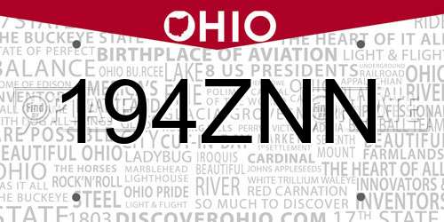 194ZNN Ohio License Plate