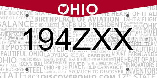 194ZXX Ohio License Plate