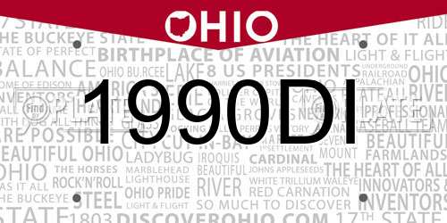 1990DI Ohio License Plate