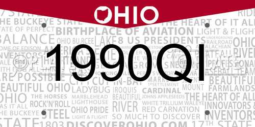 1990QI Ohio License Plate