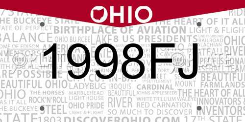 1998FJ Ohio License Plate
