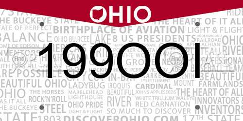 199OOI Ohio License Plate