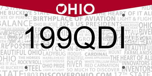 199QDI Ohio License Plate