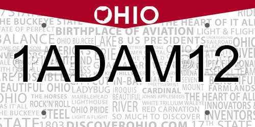 1ADAM12 Ohio License Plate