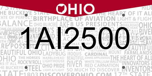 1AI2500 Ohio License Plate