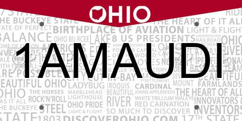1AMAUDI Ohio License Plate