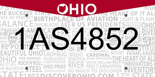 1AS4852 Ohio License Plate