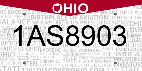 1AS8903 Ohio License Plate
