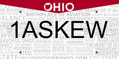 1ASKEW Ohio License Plate