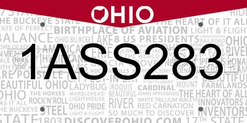 1ASS283 Ohio License Plate