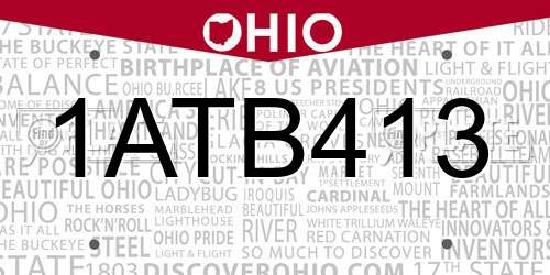 1ATB413 Ohio License Plate