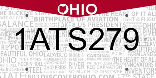 1ATS279 Ohio License Plate