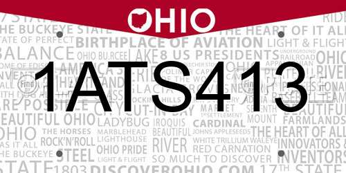 1ATS413 Ohio License Plate
