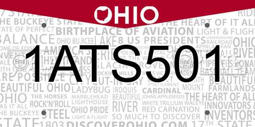 1ATS501 Ohio License Plate