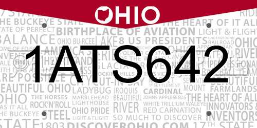 1ATS642 Ohio License Plate