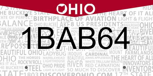 1BAB64 Ohio License Plate