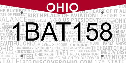 1BAT158 Ohio License Plate