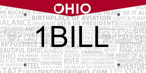 1BILL Ohio License Plate