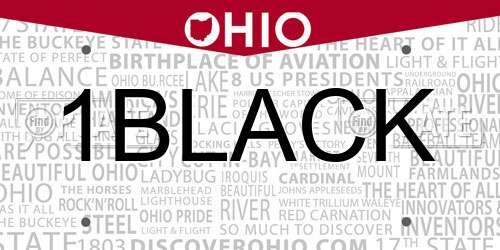 1BLACK Ohio License Plate