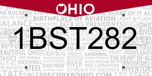 1BST282 Ohio License Plate