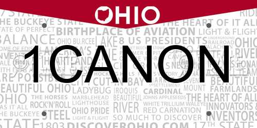 1CANON Ohio License Plate
