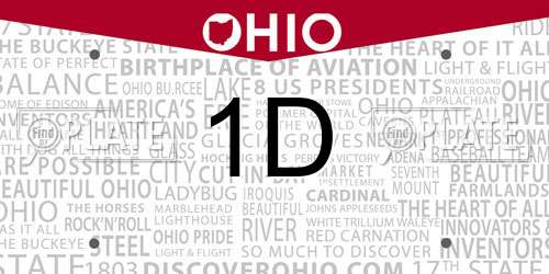 1D Ohio License Plate