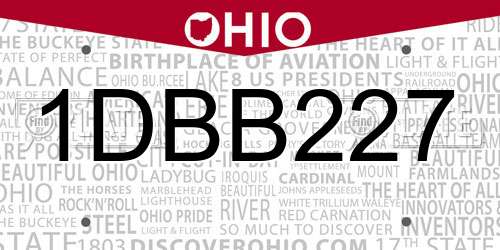 1DBB227 Ohio License Plate