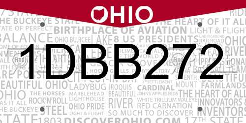 1DBB272 Ohio License Plate