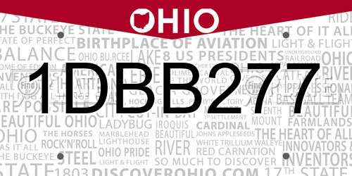 1DBB277 Ohio License Plate