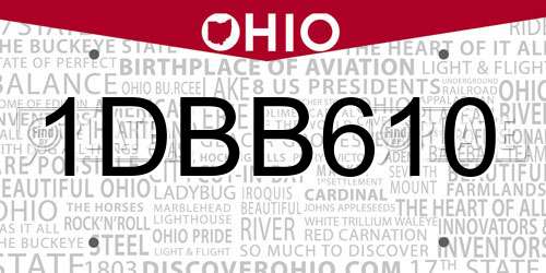 1DBB610 Ohio License Plate