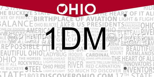 1DM Ohio License Plate