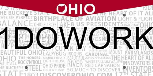 1DOWORK Ohio License Plate