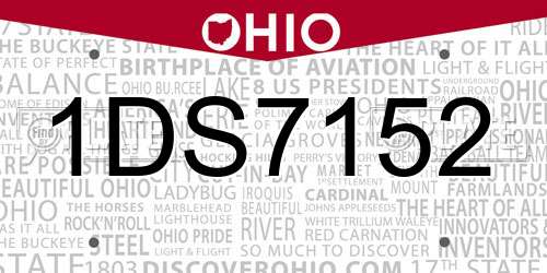 1DS7152 Ohio License Plate