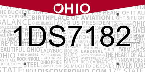 1DS7182 Ohio License Plate