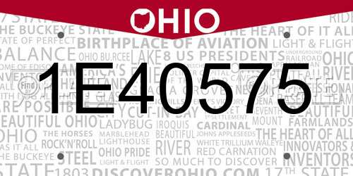 1E40575 Ohio License Plate