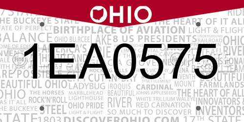 1EA0575 Ohio License Plate