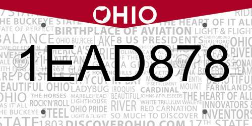 1EAD878 Ohio License Plate