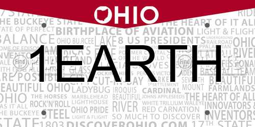 1EARTH Ohio License Plate