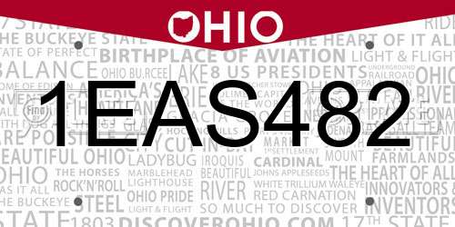 1EAS482 Ohio License Plate