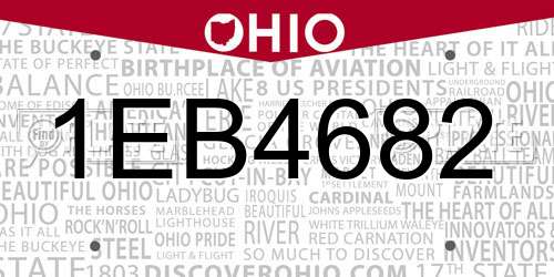1EB4682 Ohio License Plate