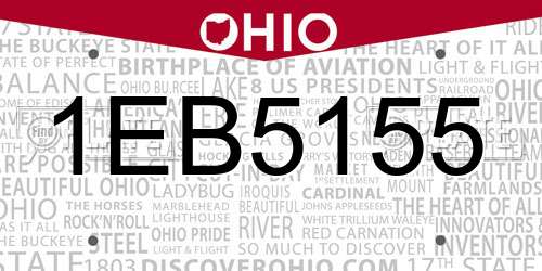 1EB5155 Ohio License Plate