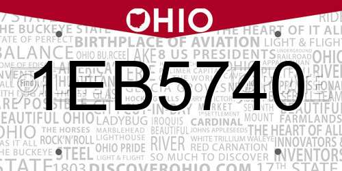 1EB5740 Ohio License Plate