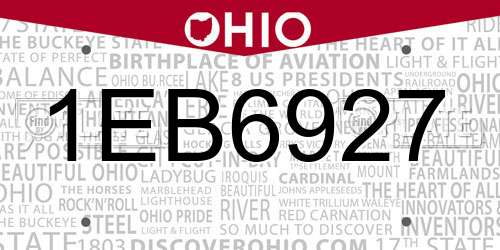 1EB6927 Ohio License Plate