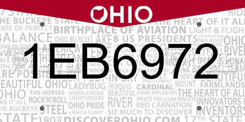 1EB6972 Ohio License Plate