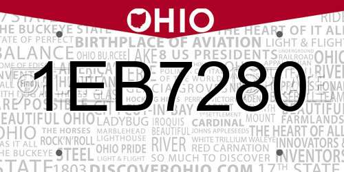 1EB7280 Ohio License Plate