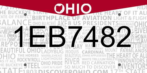 1EB7482 Ohio License Plate