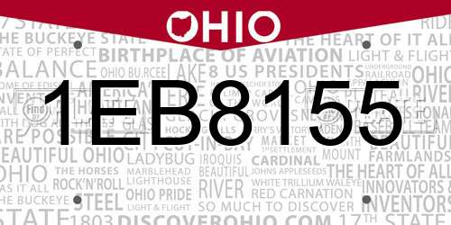 1EB8155 Ohio License Plate