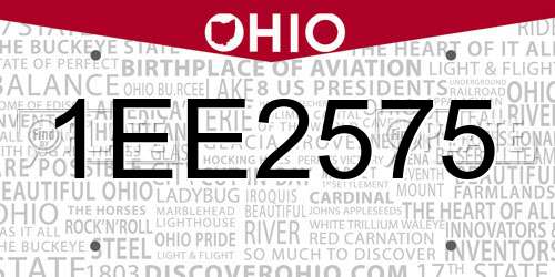 1EE2575 Ohio License Plate