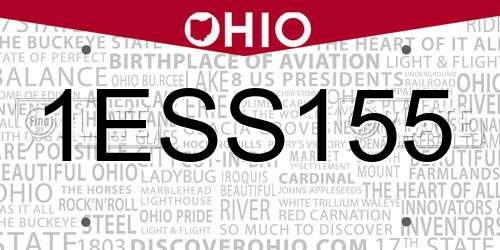 1ESS155 Ohio License Plate